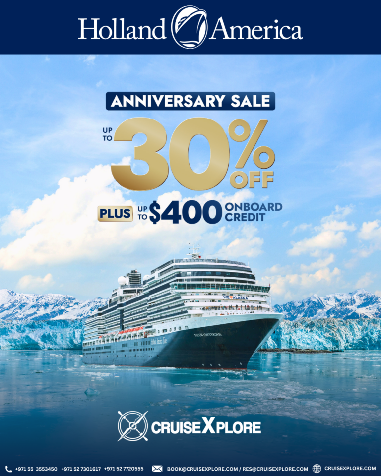 Holland America 153rd Anniversary Sale 30% Off + $400 OBC