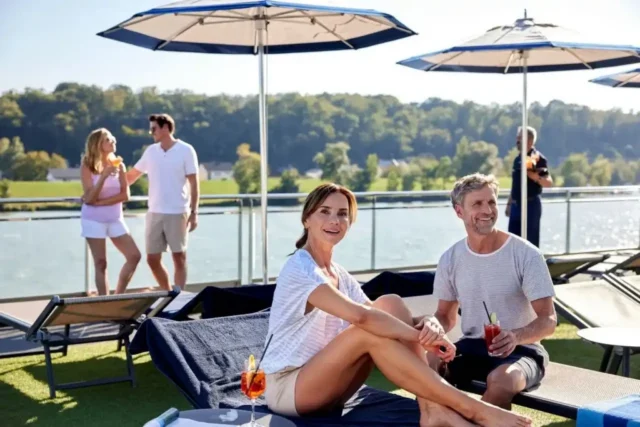 people enjoying the view on deck in VIVA Cruises
